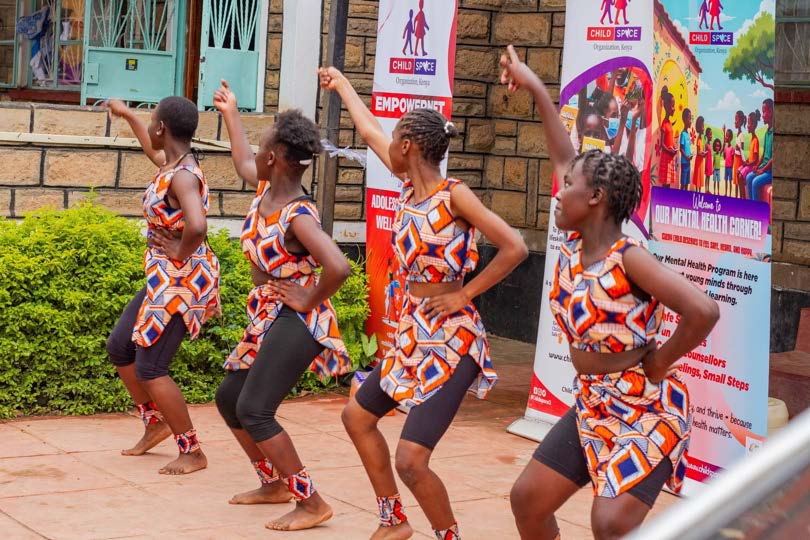 Children performing a dance